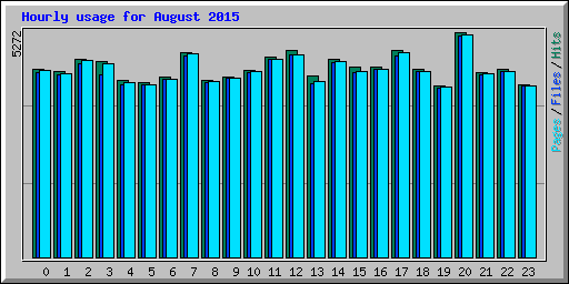 Hourly usage for August 2015